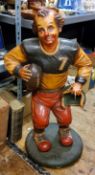 A large composite model, of a Clown American Football Player, 86cm high
