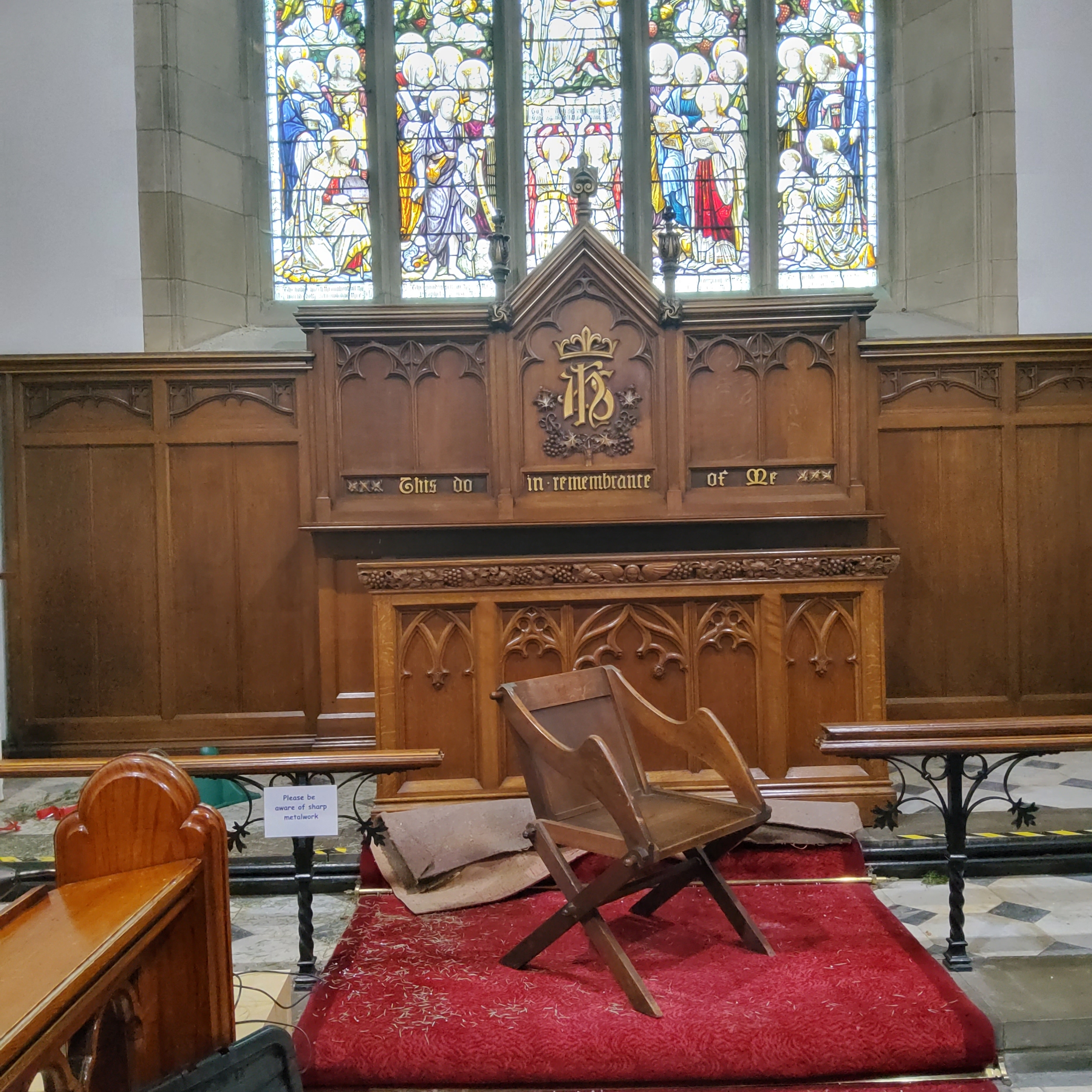 An unusual oak 'Bishop's Chair', used in Dore Church since the early 20th century Important - Image 2 of 2