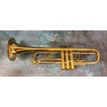 A brass Lafleur trumpet, imported by Boosey Hawkes, 759738, cased