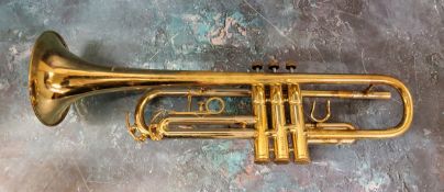 A brass Lafleur trumpet, imported by Boosey Hawkes, 759738, cased