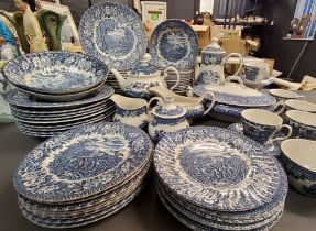 An Aynsley English Heritage pattern dinner and tea service;  other blue and white