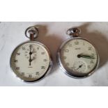 A Smiths chrome plated pocket watch, subsidiary seconds dial;   a Park stop watch (2)