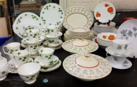 A Wedgwood & Co Vanessa pattern part dinner service, comprising two tureens and covers;  six