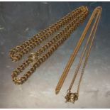 A 9ct gold rope necklace; a 9ct gold micro curb necklace total weight 9.59g