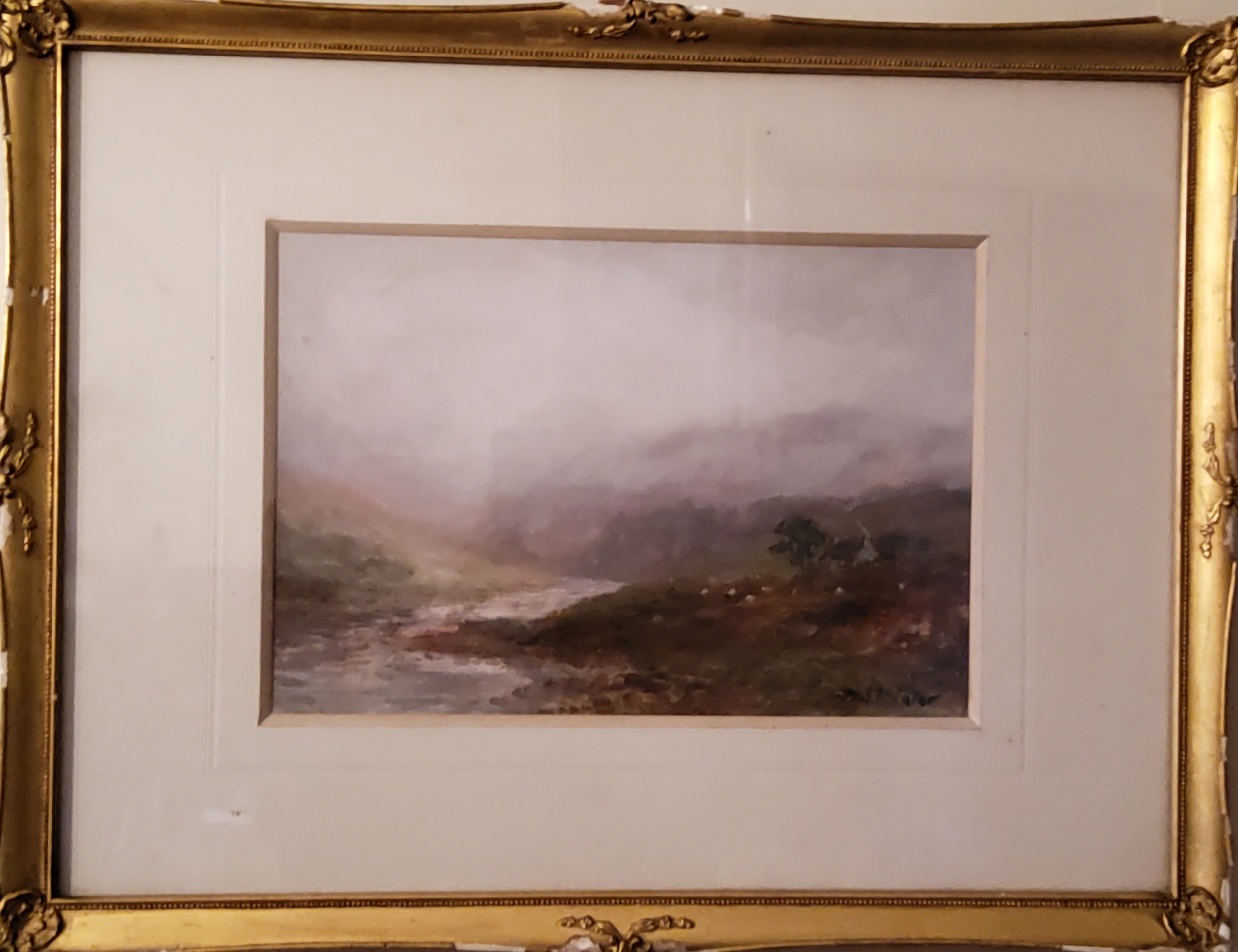 John Falconer Slater (1857-1937), Highland Mist, signed, watercolour, 21cm x 32cm