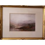 John Falconer Slater (1857-1937), Highland Mist, signed, watercolour, 21cm x 32cm