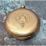 A Victorian silver cased open faced pocket watch, English Lever Revversing Pinion movement, engraved