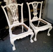 Restoration & Upholstery Project - A pair of Chippendale Revival hall chairs
