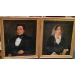 Victorian School, A pair, Portraits of Gentleman and his Wife, oil on canvas, 75cm x 62cm