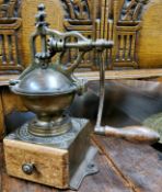 An early 20th century Peugeot coffee mill, marked in relief in cast metal