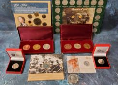 A Retro Pattern Collection Victoria Hong Kong coin set, cased;  another, Edward VII State of Jersey,