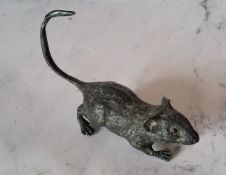 A Bergman cold painted bronze, of a mouse, 9cm long, monogrammed