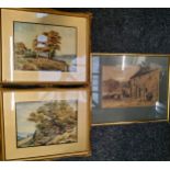 Pictures - English School, 19th century, Haddon, indistinctly signed, 17cm x 26cm;  others, a