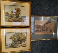 Pictures - English School, 19th century, Haddon, indistinctly signed, 17cm x 26cm;  others, a