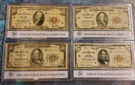 Bank Notes - A United States 1929 Federal Reserve $100 bill/ bank note in capsule; a 1929 $50