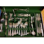 A canteen of Kings pattern flatware;  other flatware