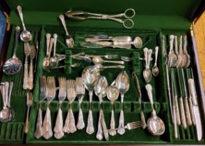 A canteen of Kings pattern flatware;  other flatware