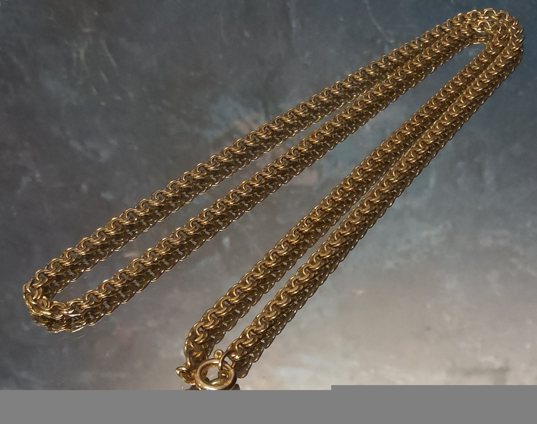 A 9ct gold fancy link necklace, 13.1g