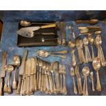 Silverplated flatware - a Victorian fish knife & fork set for twelve, Harrison Brothers,