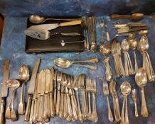 Silverplated flatware - a Victorian fish knife & fork set for twelve, Harrison Brothers,