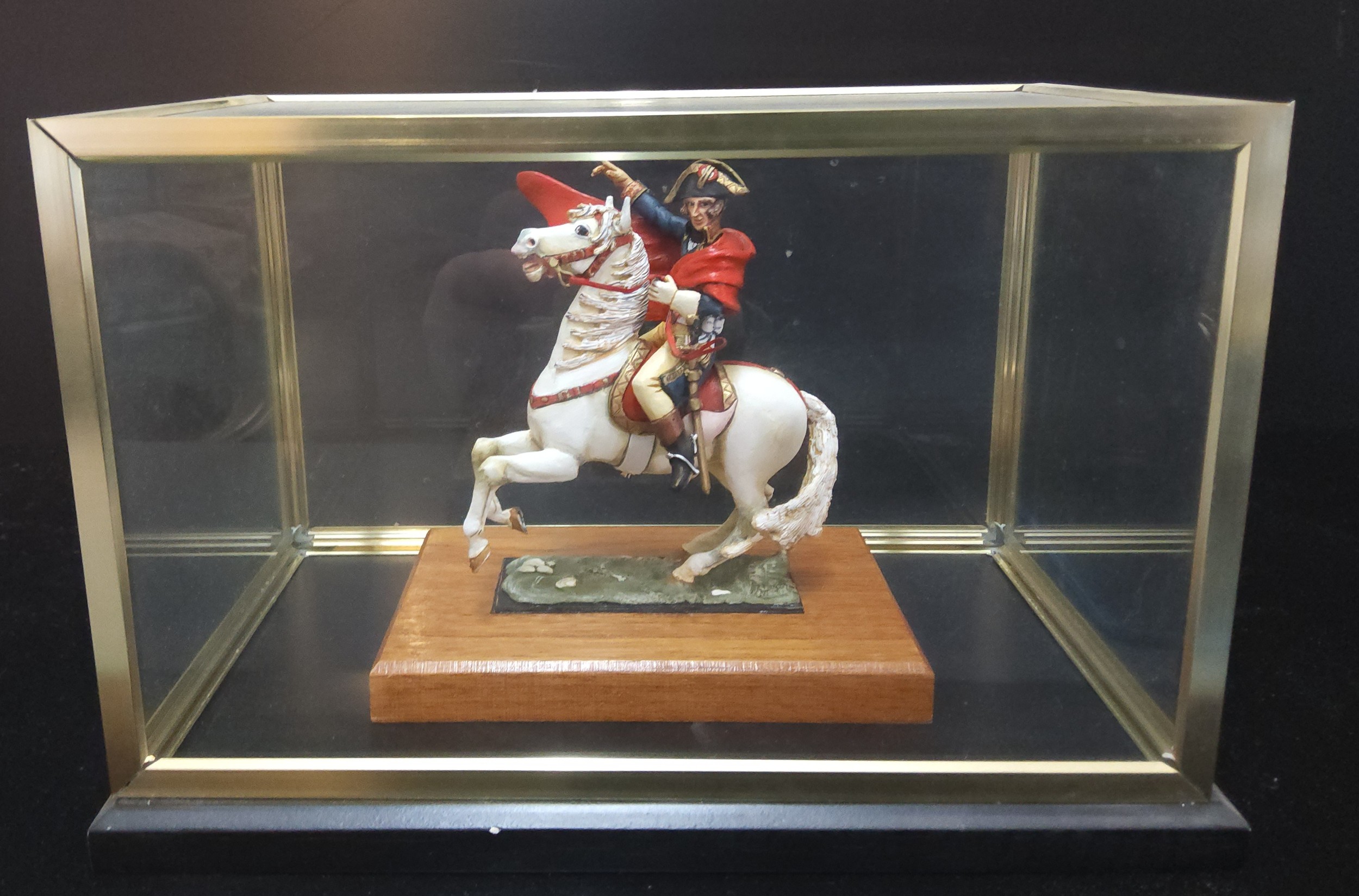 A handpainted die-cast figure of Napoleon on horseback based on the painting by Jacques-Louis David, - Image 3 of 3