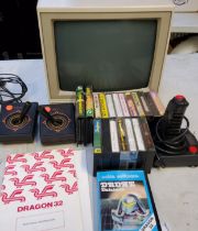A Commodore computer, Type 76BM13/O5E; various games including Dragon 32, Planet Invasion, Space