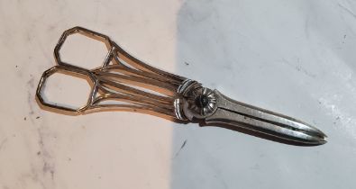 A pair of Victorian silver grape scissors, Garrard and Co, London 1899