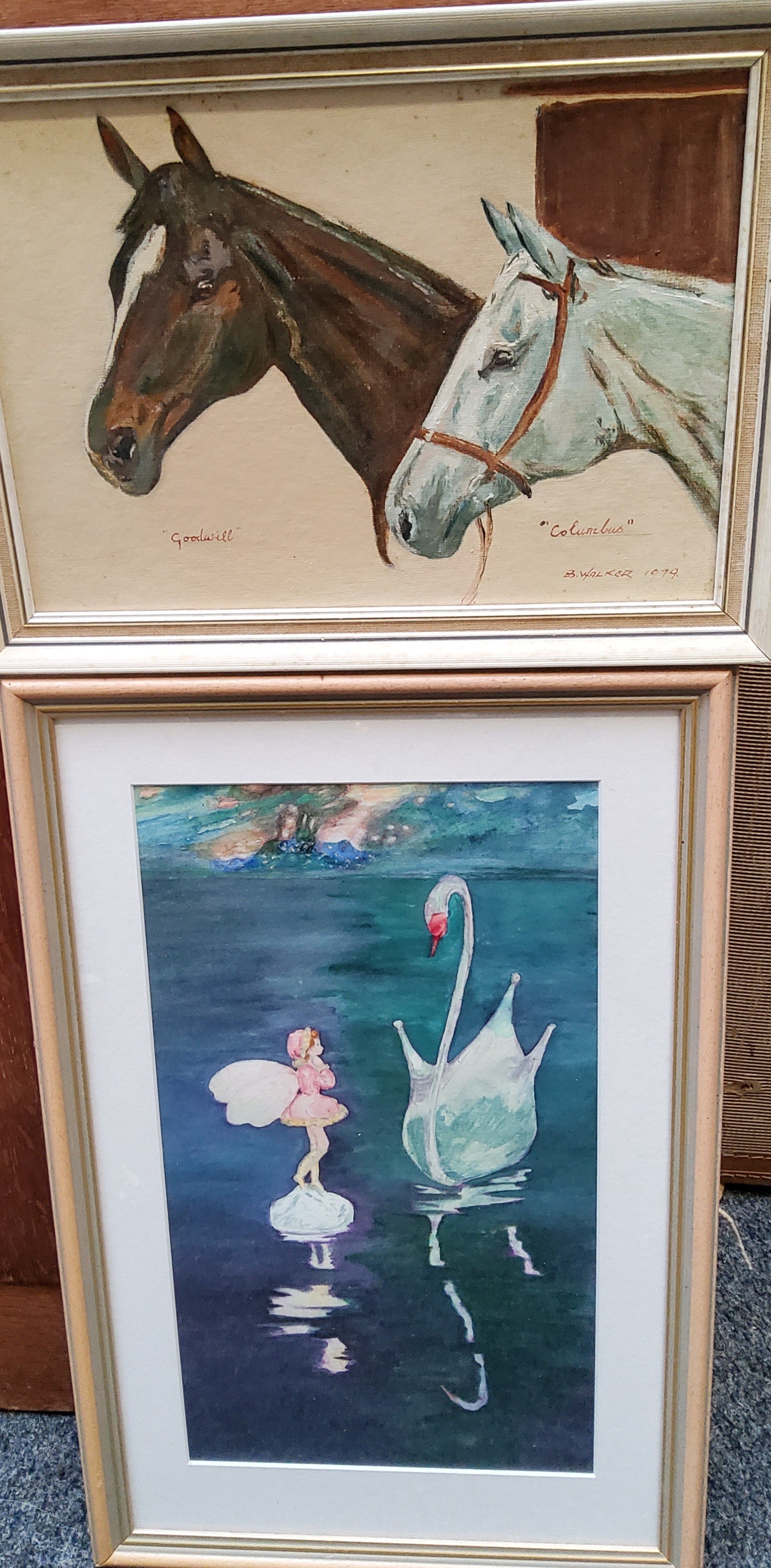 Jean Blackwell Vickers, Reflections, watercolour, 34cm x 19cm;  R**Walker, Goodwill and Columbus, - Image 2 of 3