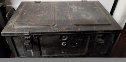 A World War II ammunition trunk,  handles to sides, 65cm wide, c.1940