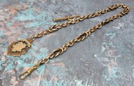 A Victorian silver fancy link Albert chain, each link hallmarked with Passant, lobster claw