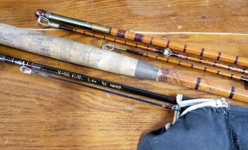 Fishing Rods - Hardys of Alnwick "The Murdoch" four piece palakona split cane rod,  mushroom handle,