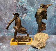 Joseph Bofill, a resin bronze,  Woman in the Wind, 32cm high;  another, Edwin Russell, Minute Man (