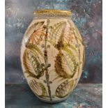 A large Denby ovoid vase, in the manner of Glyn Colledge , 32cm high, printed mark
