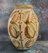 A large Denby ovoid vase, in the manner of Glyn Colledge , 32cm high, printed mark