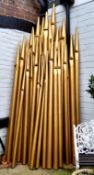 Ecclesiastical Interior Design - Approximately fifty gilded metal ecclesiastical organ pipes