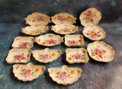 Three  Royal Crown Derby Posies pattern shaped circular trinket dishes;  others, various (15)