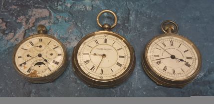 A late Victorian silver open faced Centre Seconds Chronograph, the movement signed 'Made for K