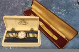 A 9ct gold Rotary Maximus gentleman's wristwatch, Swiss 15 jewel movement, silvered dial, Arabic