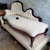 A Victorian walnut chaise lounge c.1860