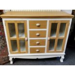 A small farmhouse limed oak sideboard 100cm wide x 88cm high x 40cm deep