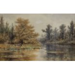 John Tunsatall Haverfield (1825-1885) Woodland Pool, signed,  watercolour, 21cm x 31cm