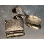 An Edwardian silver vesta case, chased and engraved with scrolls, monogrammed EH, W*?, Birmingham,