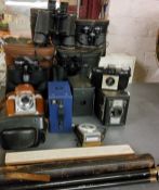 Camera Accessories - a Cobra case;  camera stands;  Canon 17-400mm lens, EW-83E hood;  another,