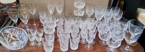 Glassware - cut glasses, brandy, wine, beakers, sherry, bowls, etc