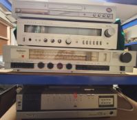 Goodmans One Ten stereo;  Rotel RX-500SL stereo reciever;  a Philips DVD 634;  Sony BETAMAX c5