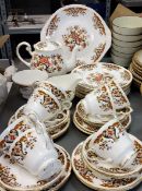A Colclough Royale pattern tea service, comprising teapot, milk jug and sugar bowls, bread and