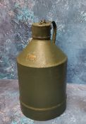 Great Western Railway - a gallon petrol cannister, now painted green, 32cm high