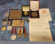 A WWII Service Medal 1939-1945, a World 1939-1945 Star, an Africa Star all with ribbons, awarded