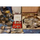 Flatware - a canteen of EP Extra A;  soup spoons, fish knives and forks'   bottle coaster;  etc