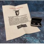 A pair of vintage American Hickok cufflinks originally owned by Ben 'Bugsy' Siegel, COA as